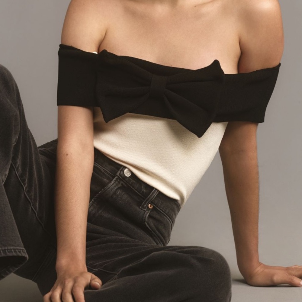 Anthropologie Maeve Off-The-Shoulder Bow Top